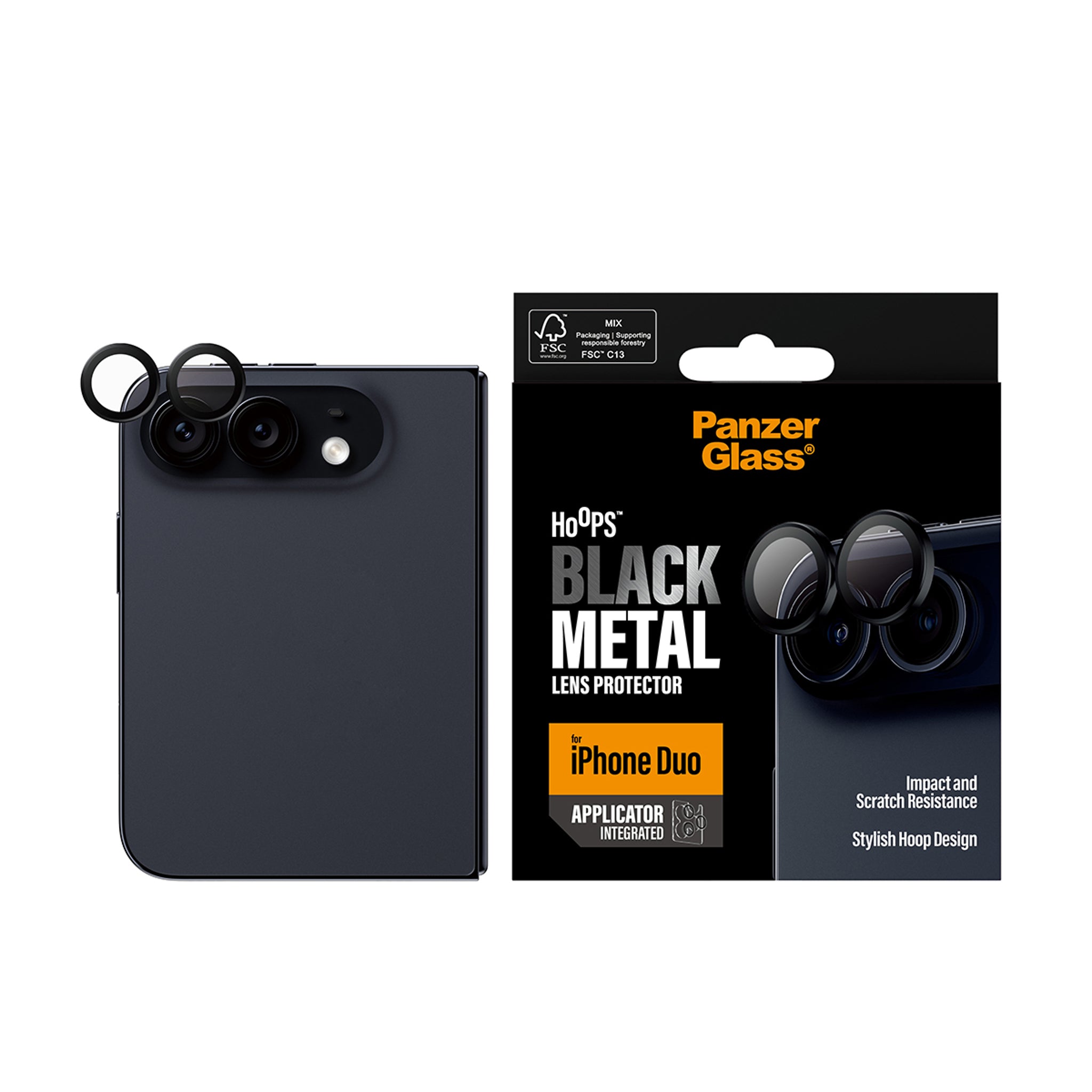 PanzerGlass® Hoops® Camera Lens Protector Black iPhone Duo